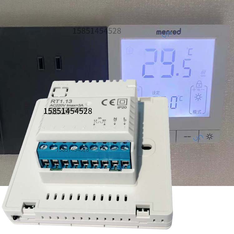 menred曼瑞德地暖控制器宽度厚度等参数及安装方法（水温控型号RT1.13/RT1.23i）